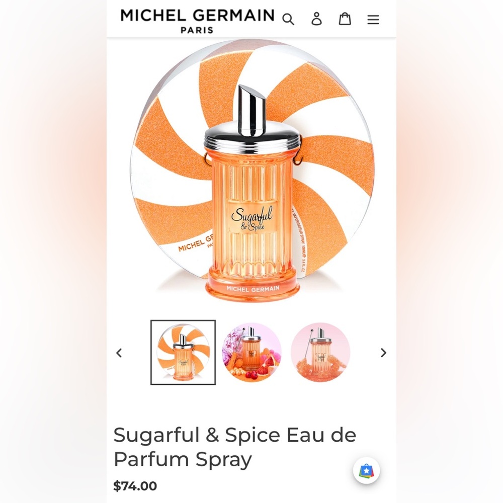 MICHEL GERMAIN SUGARFUL & SPICE ORANGE SCENT 100 ML & 10ML ROLLERBALL-BRAND NEW - Picture 3 of 14